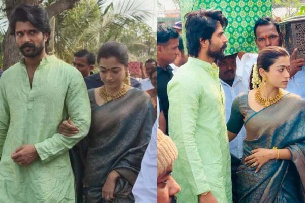 Rashmika Mandanna was seen with husband Vijay, holding his hand, reached the actor's village, was welcomed at her in-laws' place.