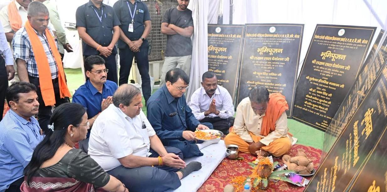 Foundation stone laid for various development works worth Rs 21.35 crore at the Bhoomi Pujan ceremony held at Kanberi