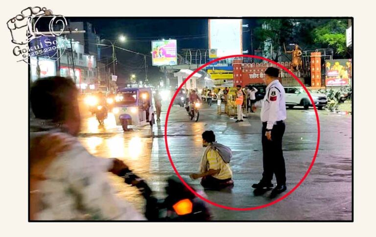 रायपुर के जयस्तंभ चौक पर दिखी इंसानियत