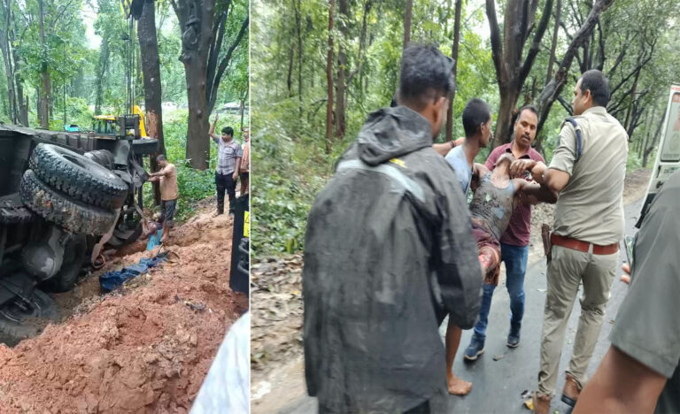 रायगढ़ में बड़ा हादसा : ट्रक के नीचे दबा मजदूर, एक घंटे की मशक्कत के बाद हाइड्रा से हुआ रेस्क्यू