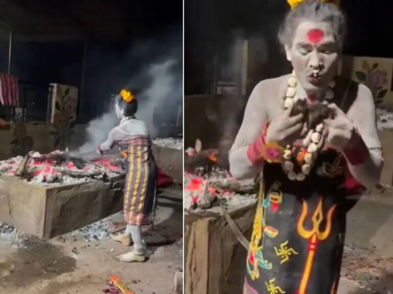 इंसानी मांस खाने वाली महिला गिरफ्तार, जलती चिता के पास अशोभनीय हरकत की थी